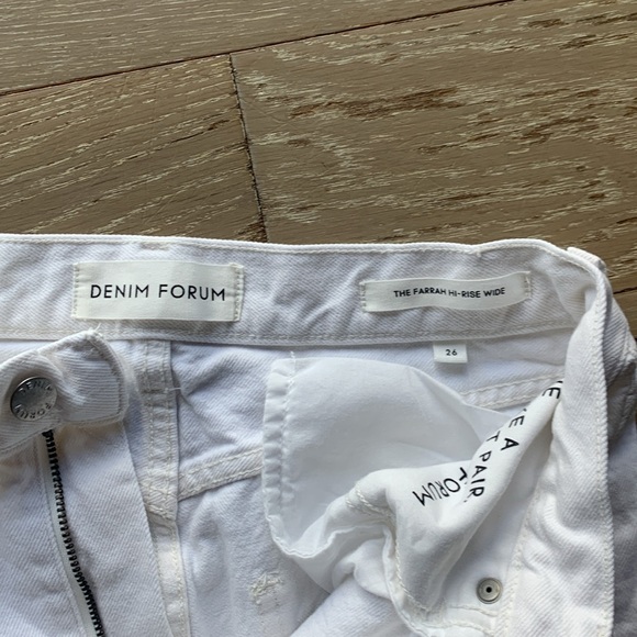 Denim Forum The Farrah Hi Rise wide Jean, White, Size 26 - Picture 2 of 3